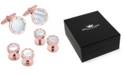 Rhona Sutton Sutton Rose Gold-Tone Mother Of Pearl Cufflink And Tuxedo Button Set
